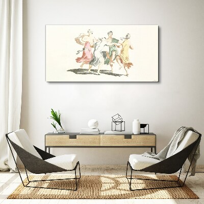 Dancing figures in pastel colors Print on canvas