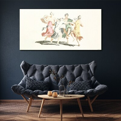 Dancing figures in pastel colors Print on canvas