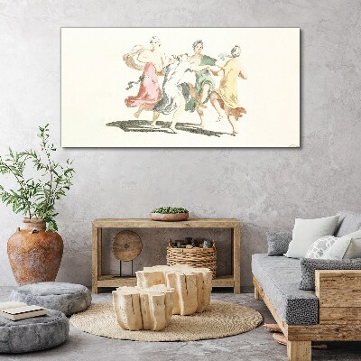 Dancing figures in pastel colors Print on canvas