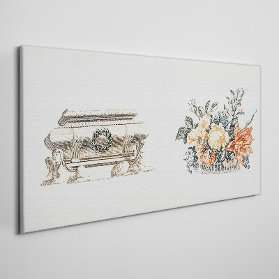 Still life with a vase and flowers Print on canvas