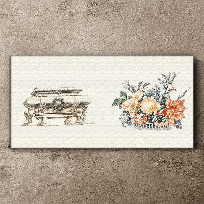 Still life with a vase and flowers Print on canvas