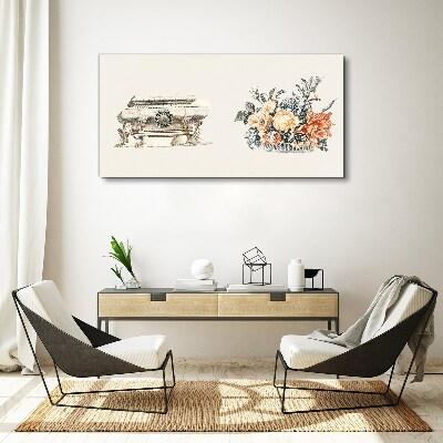 Still life with a vase and flowers Print on canvas