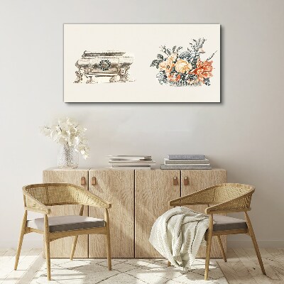 Still life with a vase and flowers Print on canvas