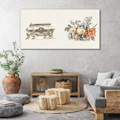 Still life with a vase and flowers Print on canvas