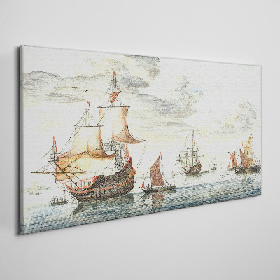 Cruise of historic sailing ships Print on canvas