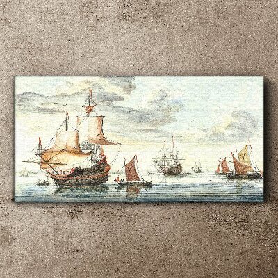 Cruise of historic sailing ships Print on canvas