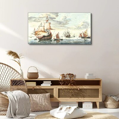 Ships ocean sea sky Canvas Wall art