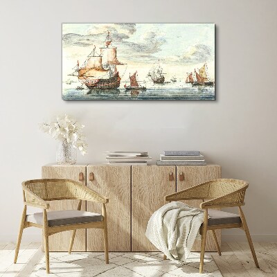 Cruise of historic sailing ships Print on canvas