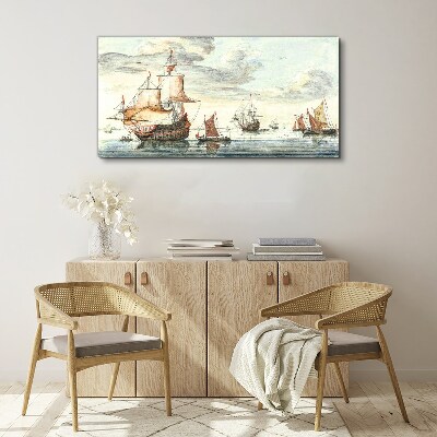 Ships ocean sea sky Canvas Wall art