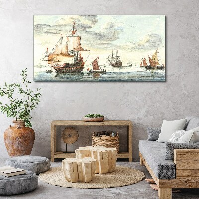 Ships ocean sea sky Canvas Wall art