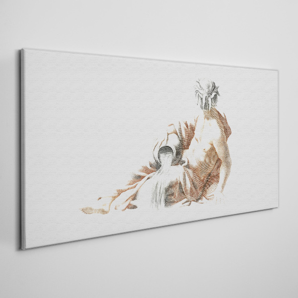Mythological man with a jug Print on canvas