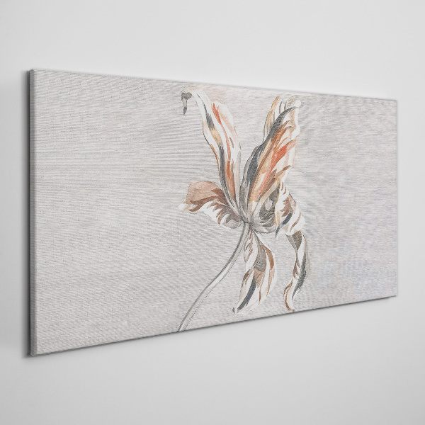 A delicate flower on a gray background Canvas wall art