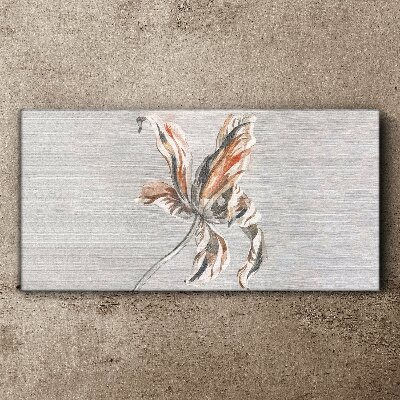 A delicate flower on a gray background Canvas wall art