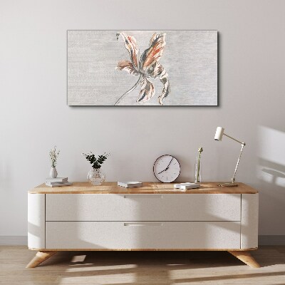 A delicate flower on a gray background Canvas wall art