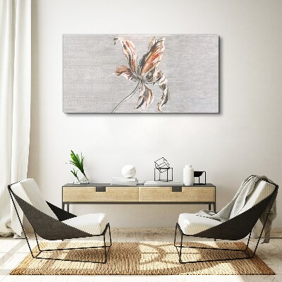 A delicate flower on a gray background Canvas wall art