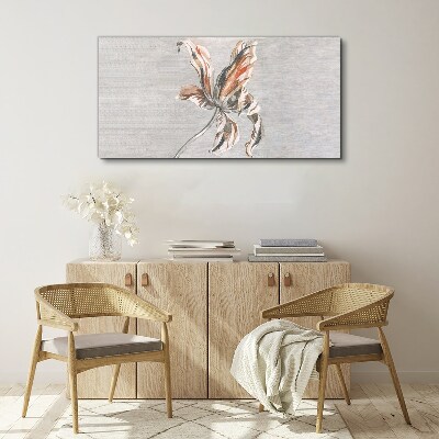 A delicate flower on a gray background Canvas wall art