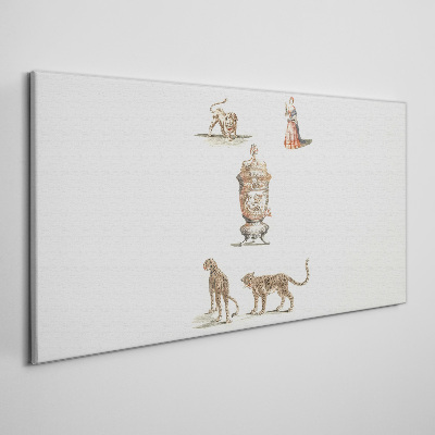 Figure ancient animals Canvas Wall art
