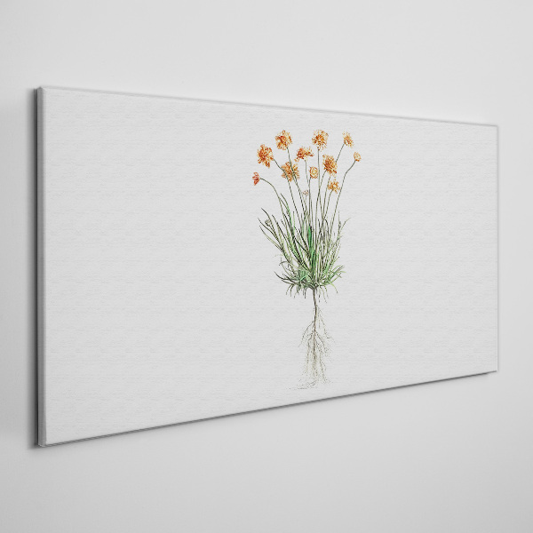 Flowers with roots Print on canvas