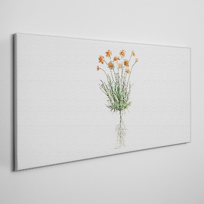 Flowers with roots Print on canvas