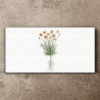 Flowers with roots Print on canvas