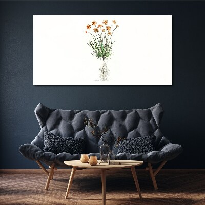 Flowers with roots Print on canvas