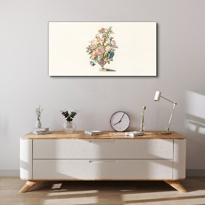 Vase with flowers in pastel colors Canvas wall art