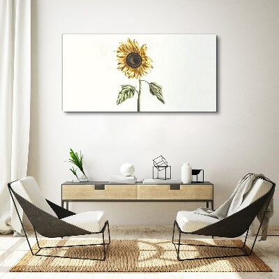Sunflower flower on white background Canvas wall art