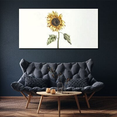 Sunflower flower on white background Canvas wall art