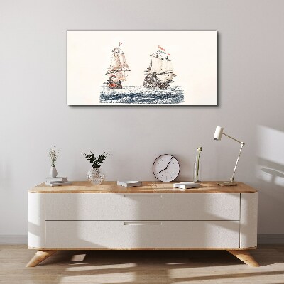 Sailing ships on a calm sea Print on canvas
