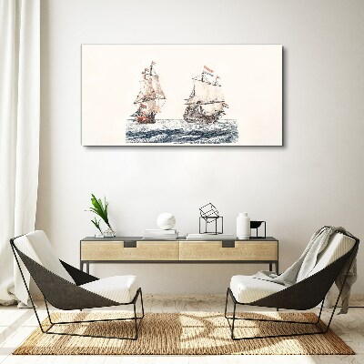 Sailing ships on a calm sea Print on canvas