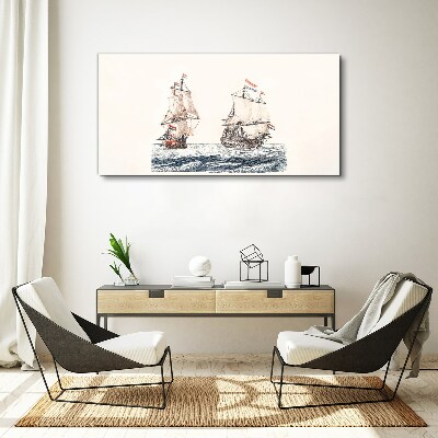 Sea ​​waves of ships Canvas Wall art