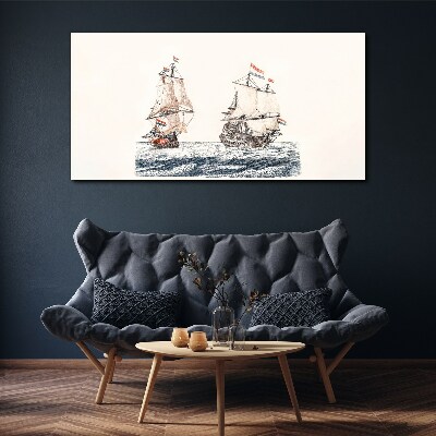 Sailing ships on a calm sea Print on canvas