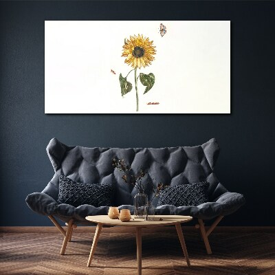 Sunflower in a delicate composition Print on canvas