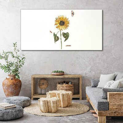 Sunflower in a delicate composition Print on canvas
