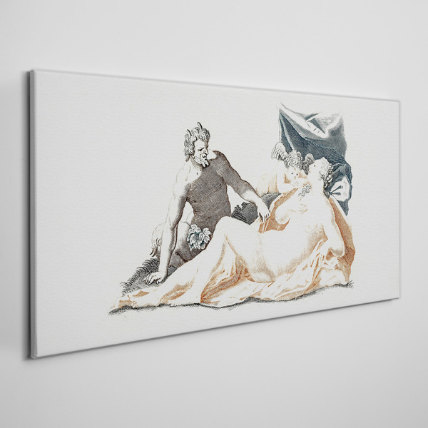 Mythological scene with deities Canvas wall art