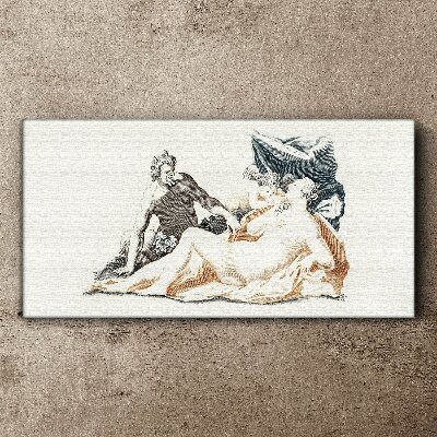 Mythological scene with deities Canvas wall art