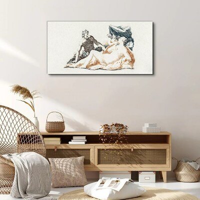 Mythological scene with deities Canvas wall art