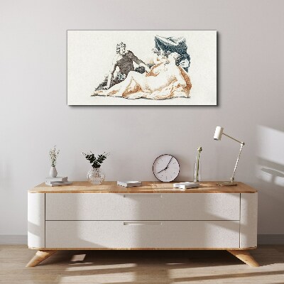Mythological scene with deities Canvas wall art