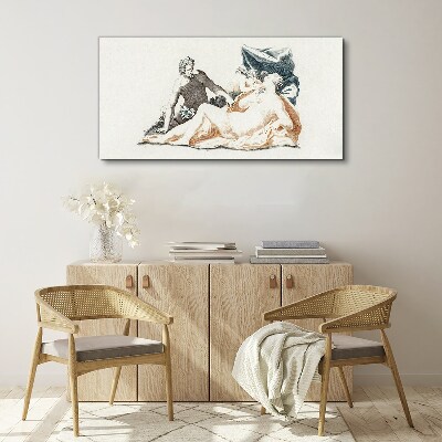 Mythological scene with deities Canvas wall art