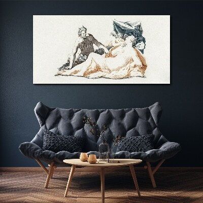 Mythological scene with deities Canvas wall art