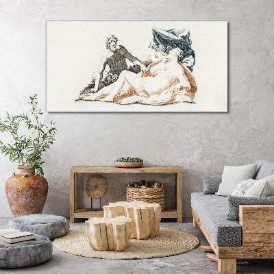 Mythological scene with deities Canvas wall art