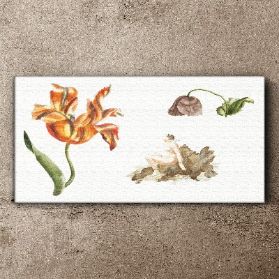 Floral motifs in delicate shades Canvas wall art