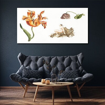 Floral motifs in delicate shades Canvas wall art