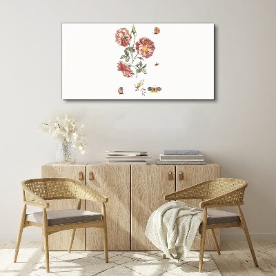 Flowers plants butterfly Canvas print