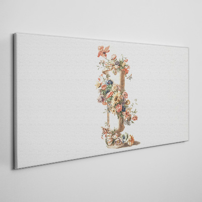 Floral vase with a nature motif Print on canvas