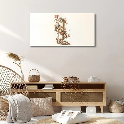 Floral vase with a nature motif Print on canvas