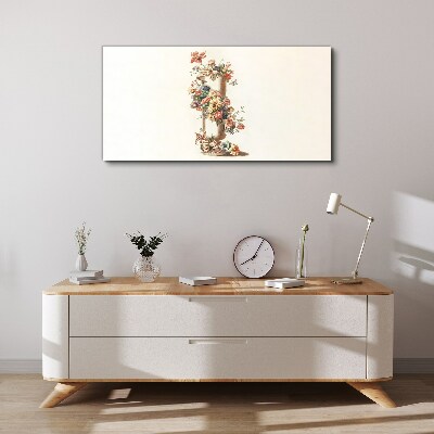 Floral vase with a nature motif Print on canvas