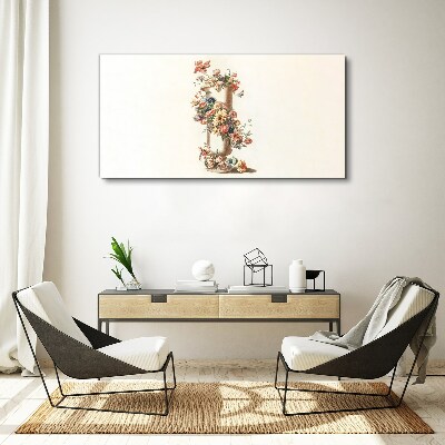 Floral vase with a nature motif Print on canvas