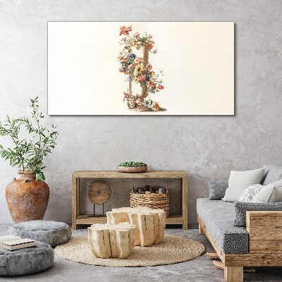 Floral vase with a nature motif Print on canvas