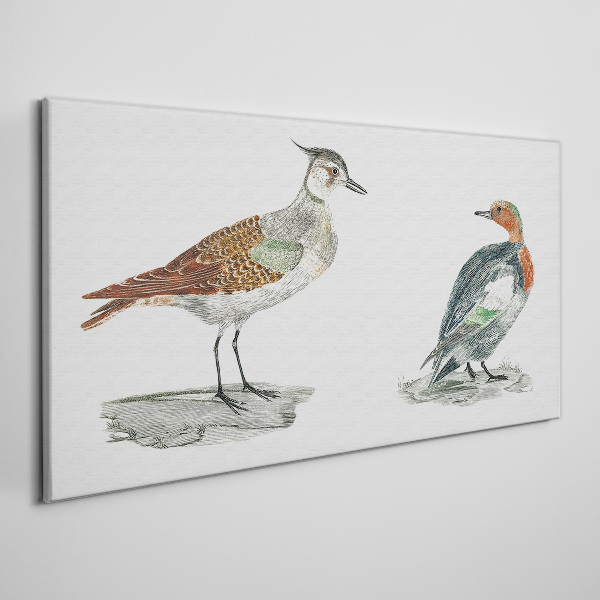 Birds in the colors of nature Canvas wall art